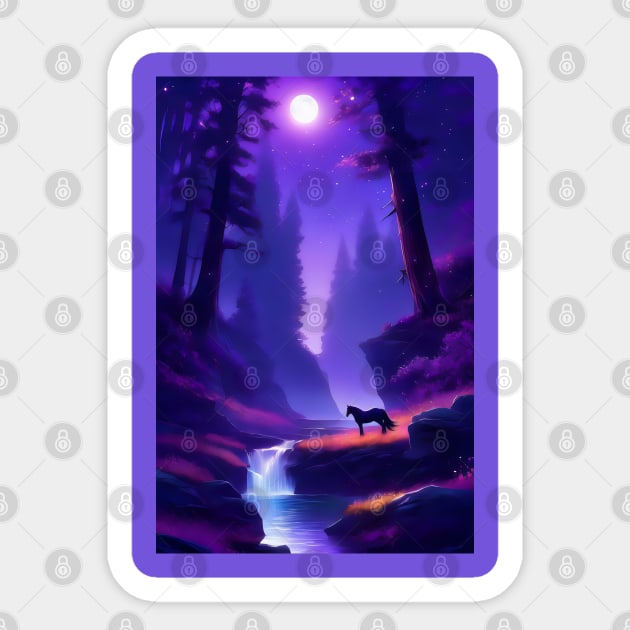 Fantasy purple landscape Sticker by Spaceboyishere